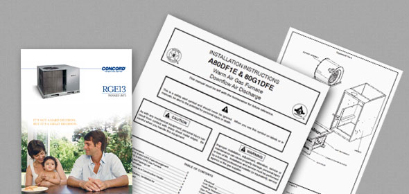 A stack of Concord brochures